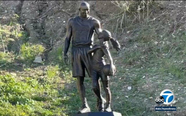 Kobe and Gianna Bryant Statue Set Up on Crash Anniversary
